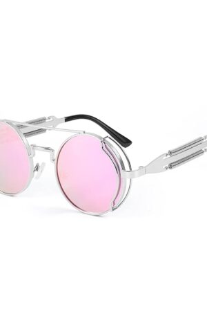 Karsaer Steampunk Sunglasses Hippie Glasses Retro Round Metal Frame Women Men