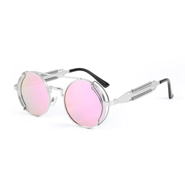 Karsaer Steampunk Sunglasses Hippie Glasses Retro Round Metal Frame Women Men