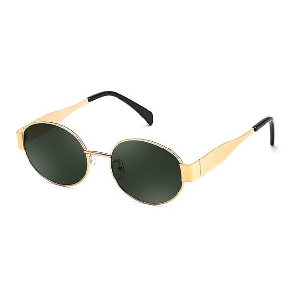 Karsaer Trendy Retro Oval Sunglasses for Women Small Metal Frame Sun Glasses UV400 Shades E1196