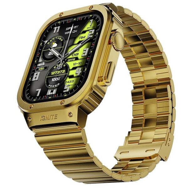 Fire-Boltt Maverick Smartwatch 51.308mm (2.02 inch) IPS Display, Luxury Stainless Steel Look, 320x385 Pixel Resolution, Bluetooth Calling, Voice Assistant
