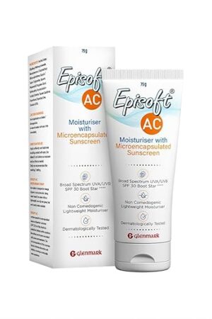 Episoft Ac Lightweight Moisturizer With Microencapsulated Sunscreen | Acne Safe | All Skin Types | Paraben & Fragrance Free | Suitable For Men & Women | 75Gm, 30 SPF