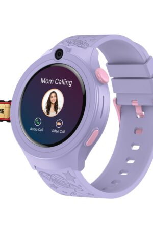 sekyo 'Mario' Kids Calling Watch with GPS | Precise & Real-time Location Tracking | 4G/5G Sim Card, Video Call | HD Camera, Pedometer, Games, Safe Zone, SOS, Smart Watch for Kids, Boys, Girls -Purple