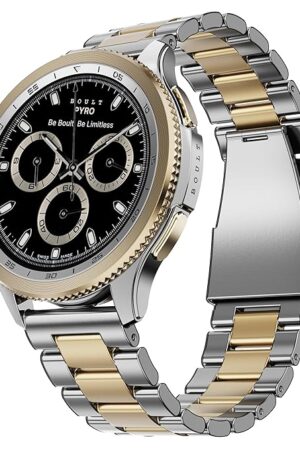 Boult Newly Launched Pyro Smartwatch 1.43'' AMOLED Screen, BT Calling 5.3, 600 Nits Brightness, IP68, 150+ Watchfaces, 120+ Sports Modes, AI Voice Assistant, SpO2 Monitoring (Platinum Gold)